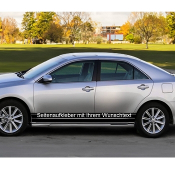 Seitenstreifen Set Auto Aufkleber Dekor Streifen Rennstreifen Wunschtext